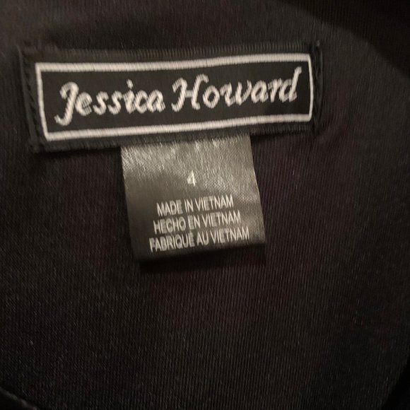 NWT - Jessica Howard Black Velvet dress with bow accent - Picture 7 of 12